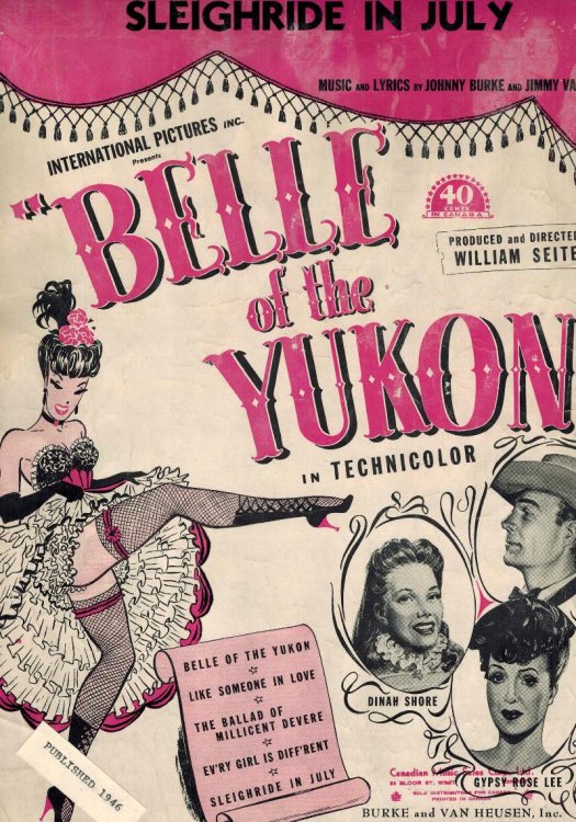 Sleighride in July Vintage sheet Music from Bellle of the Yukon