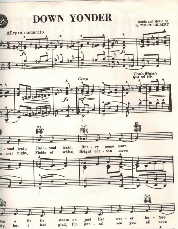 Down Yonder - Sheet Music