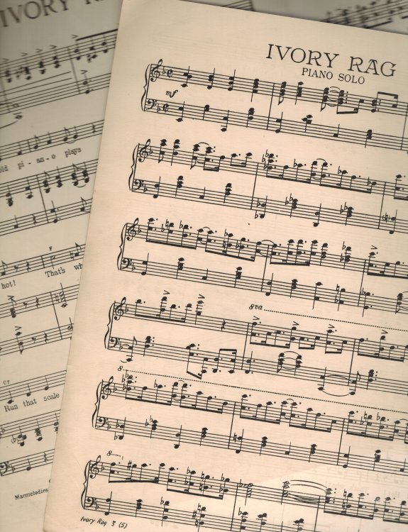 Ivory Rag - Sheet Music Duplex Edition song and Piano Solo