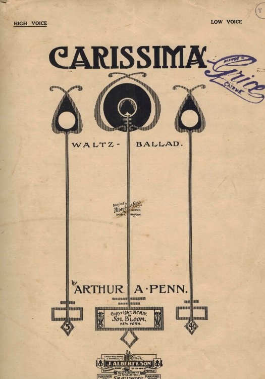 Carissima : Waltz Ballad Sheet Music for High Voice