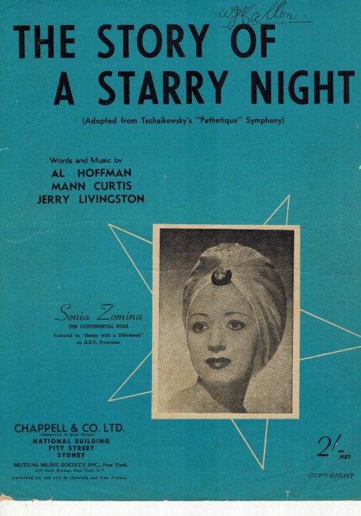 The Story of a Starry Night - Sonia Zomina Cover - Sheet Music