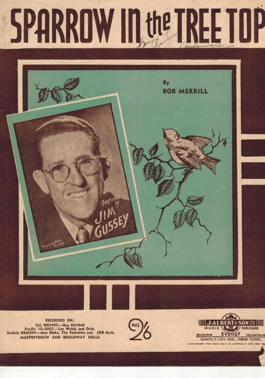 Sparrow in the Tree Top - Jim Gussey Cover Sheet Music
