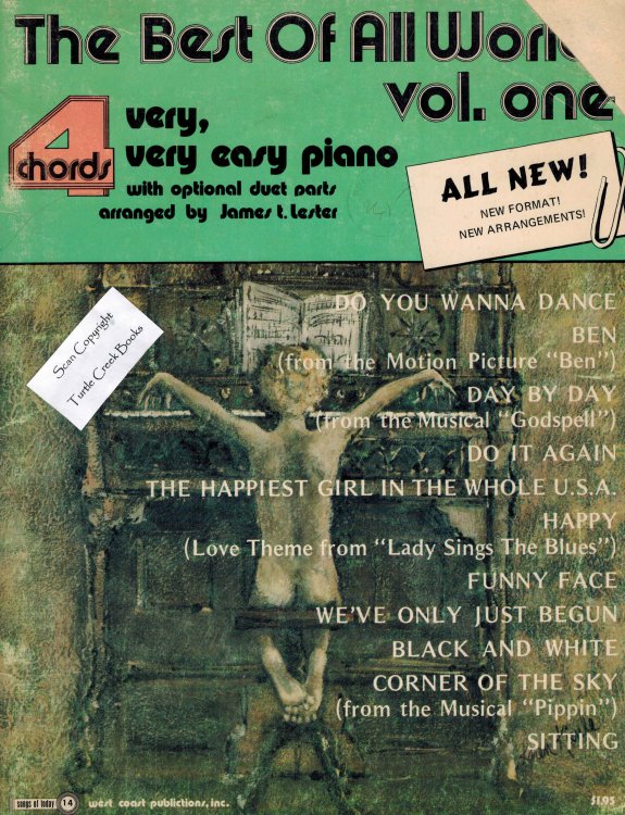 Best of All Worlds Vol. One - Very Very Easy Piano - Do You Wanna Dance - Ben - Day by Day - Do It Again - Happiest Girl in the Whole USA - Happy - Funny Face - We've Only Just Begun - Black and White - Corner of the Sky - Sitting