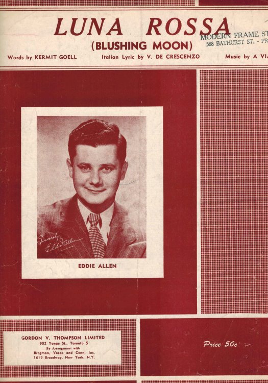 Luna Rossa - Blushing Moon - Sheet Music - Eddie Allen Cover