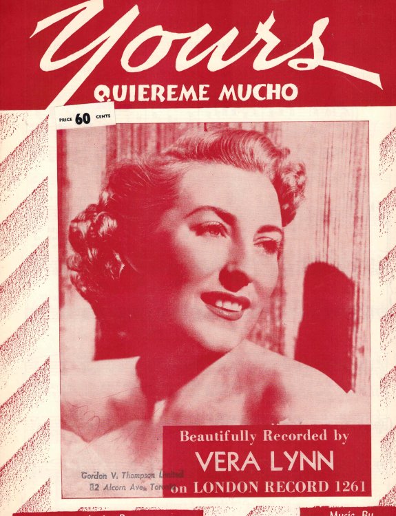 Yours - Quiereme Mucho - Sheet Music - Vera Lynn Cover