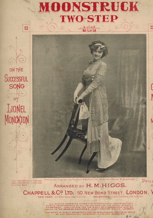 Moonstruck Two Step - Vintage Sheet Music Gertie Millar Cover from Our Miss Gibbs