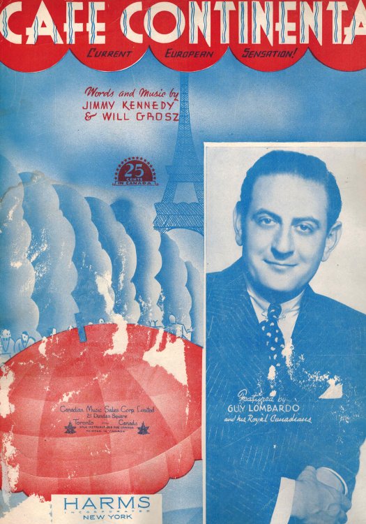 Cafe Continental - Vintage Sheet Music Guy Lombardo Cover