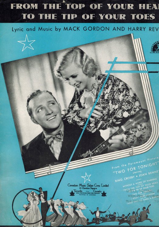 From the Top of Your Head to the Tip of Your Toes - Sheet Music from Two for Tonight - Bing Crosby and Joan Bennett Cover
