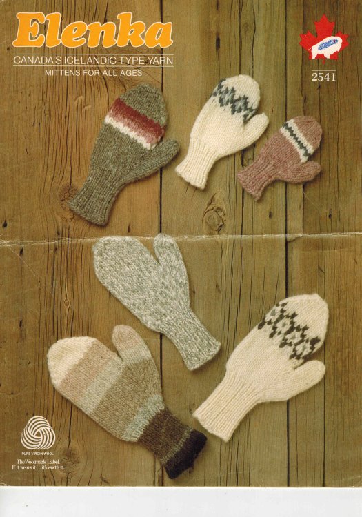 Elenka Mittens for All Ages No. 2541 - Canada's Icelandic Type Yarn