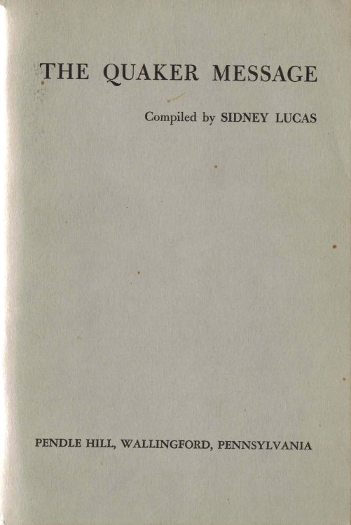 The Quaker Message