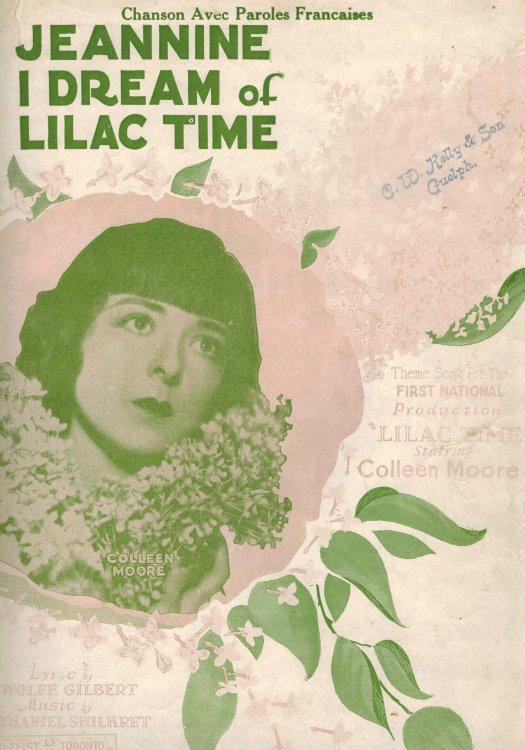Jeannine I Dream of Lilac Time - Au Temps De Lilas - Waltz Balled Colleen Moore Cover - Vintage Sheet Music