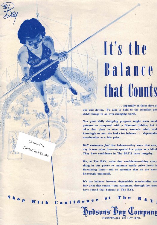 Image for Hudson's Bay Company - Tightrope Walker Original Advertisement from 1946 Hudson's Bay Company - Tightrope Walker Original Advertisement from 1946