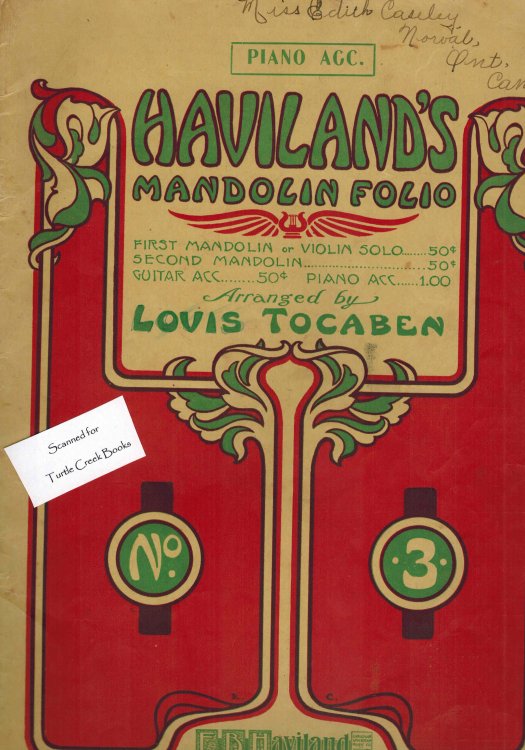 Image for Haviland's Mandolin Folio No. 3 - Piano Accompaniment Haviland's Mandolin Folio No. 3 - Piano Accompaniment