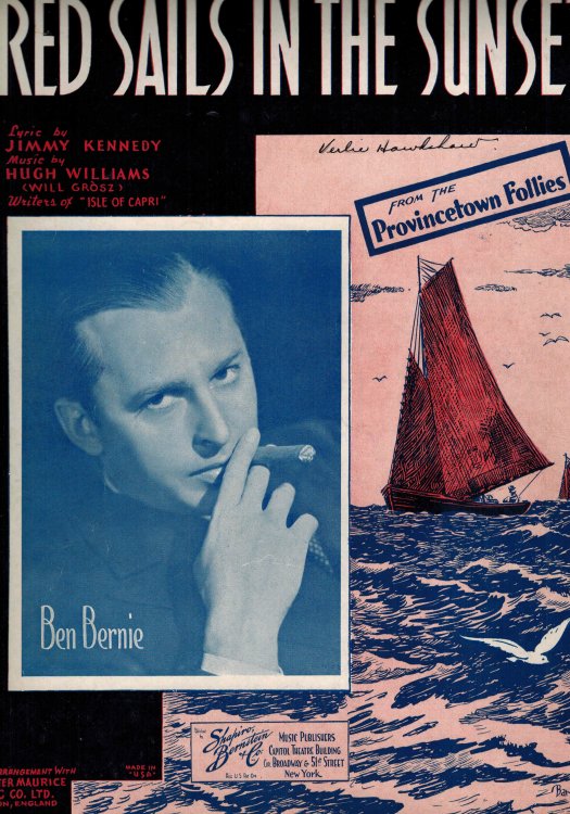 Red Sails in the Sunset - Ben Bernie Cover - Vintage Sheet Music