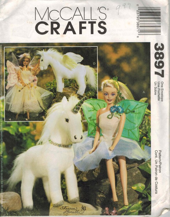 McCall's Crafts Doll Pattern No. 3897 - Flower Fairy, Unicorn , Pegasus 9