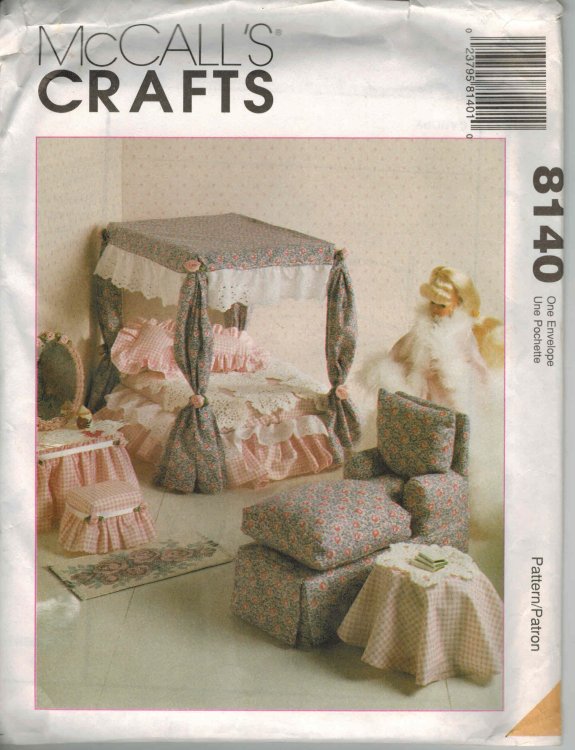McCall's Crafts Doll Pattern No. 8140 - Furniture for 11-1/2 to 12-1/2