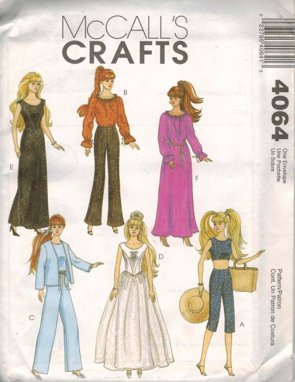 McCall's Crafts Doll Pattern No. 4064 - Clothes for 11-1/2