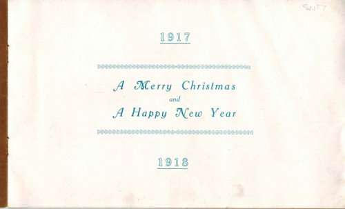 1917 - 1918 Merry Christmas and Happy New Year Greeting Card World War One