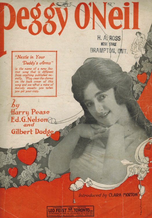 Peggy O'Neil - Vintage Sheet Music Clara Morton Cover
