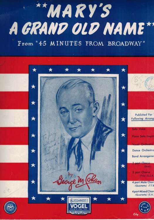 Mary's a Grand Old Name - Vintage Sheet Music from 45 Minutes from Broadway