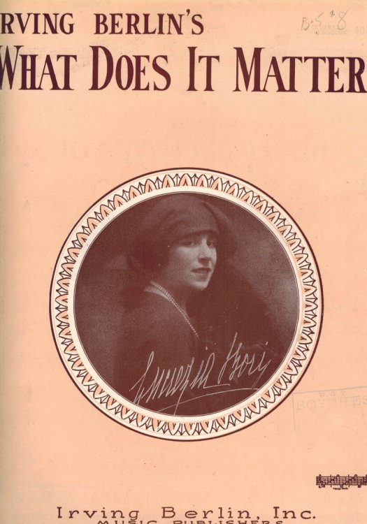 Irving Berlin's What Does it matter - Sheet Music Lucrezia Bori Cover