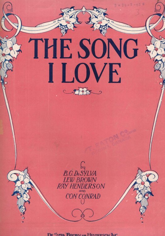 The Song I love - Vintage Sheet Music