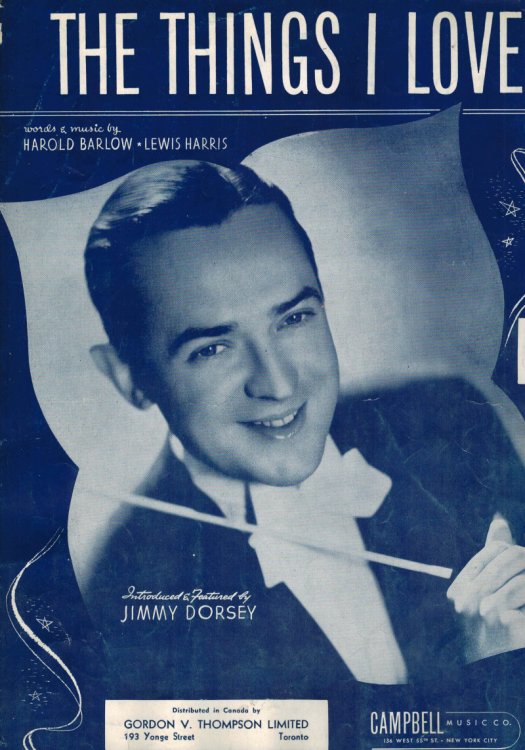 The Things I Love - Jimmy Dorsey Cover - Vintage Sheet Music