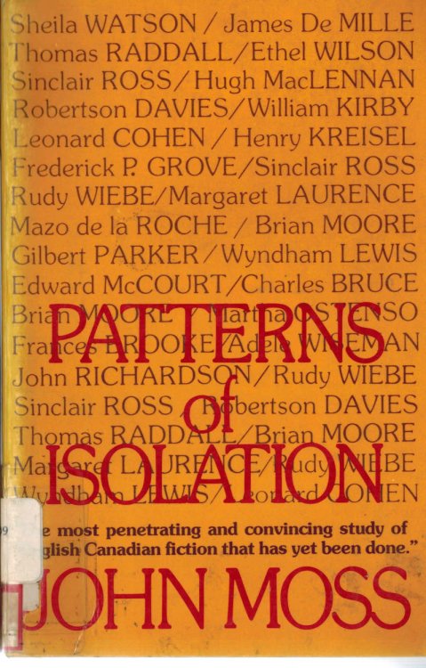 Patterns of isolation in English Canadian Fiction