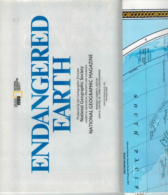 Image for National Geographic Society Endangered Earth Map 1988 National Geographic Society Endangered Earth Map 1988