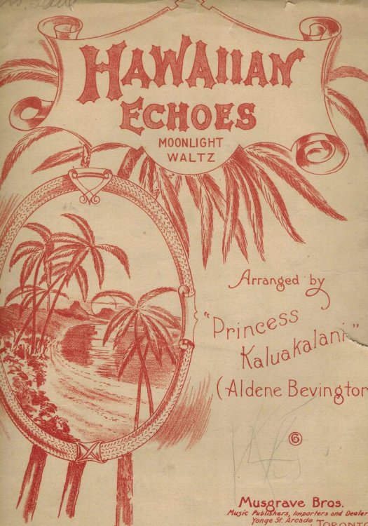 Image for Hawaiian Echoes - Moonlight Waltz Vintage Sheet Music Hawaiian Echoes - Moonlight Waltz Vintage Sheet Music