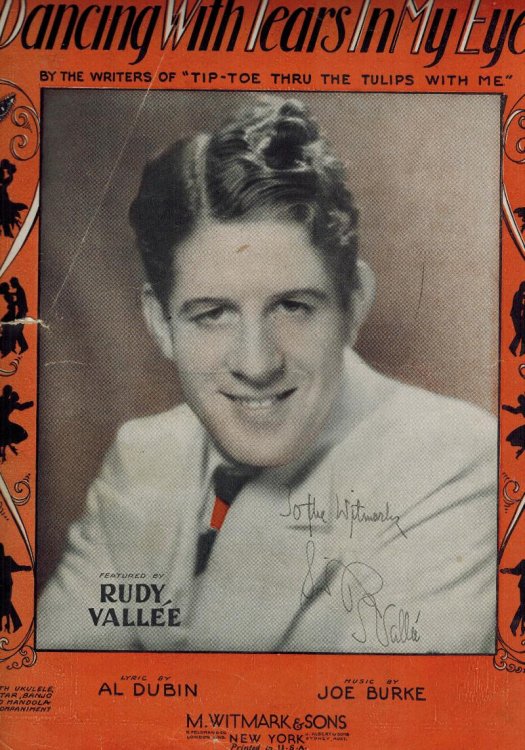 Dancing with Tears in My Eyes - Rudy Vallee Cover, - Vintage Sheet Music