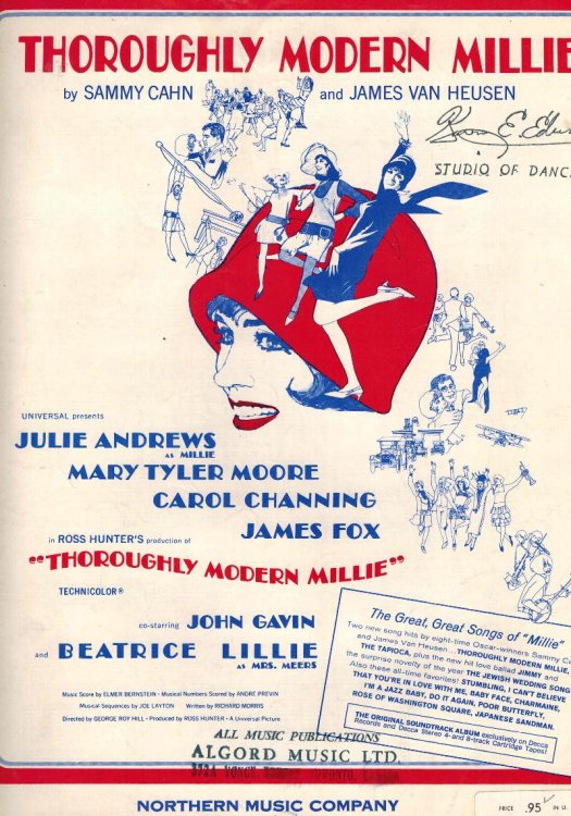 Thoroughly Modern Millie - sheet Music - Julie Andrews Cover