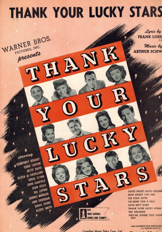 Thank Your Lucky Stars - Vintage sheet Music - Movie Cover