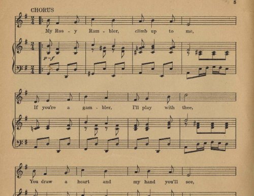 My Rosy Rambler - Professional Copy Vintage Sheet Music
