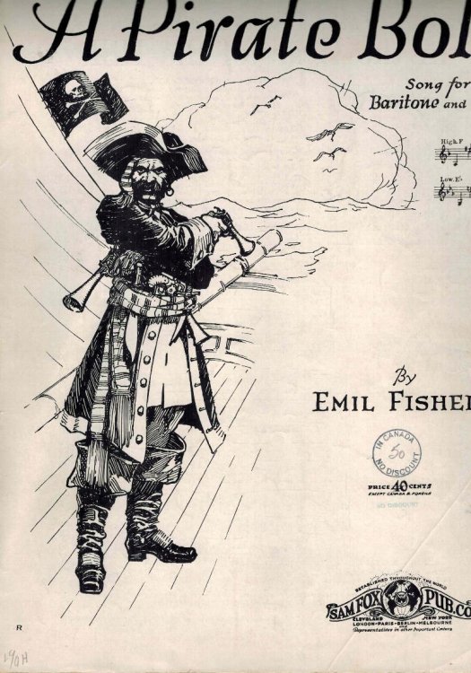 A Pirate Bold - Song for Britone and Bass - Vintage Sheet Music