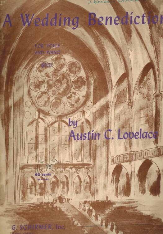 A Wedding Benediction for Voice and Piano - Sheet Music