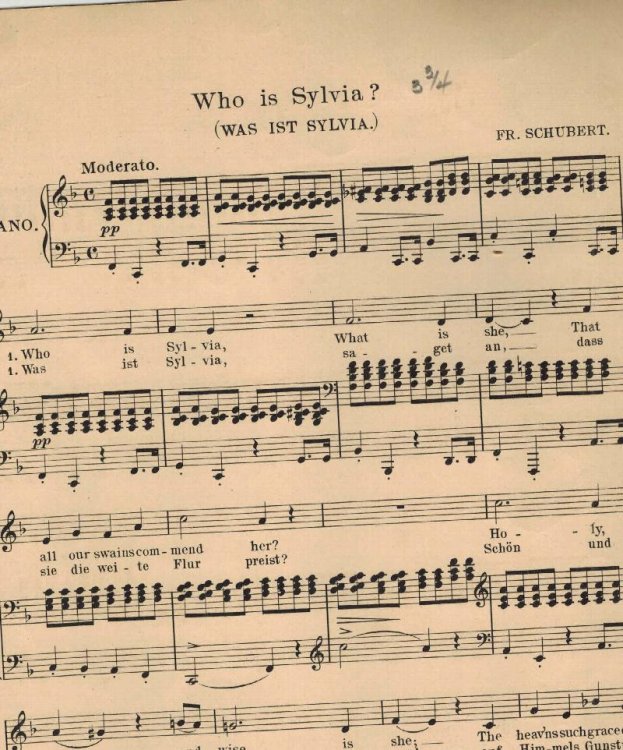Who is Sylvia ( Was Ist Sylvia ) Song for Alto or Bass in F