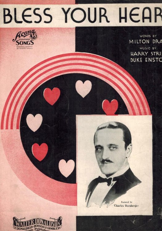 Bless Your Heart - Vintage Sheet Music Charles Dornberger Cover