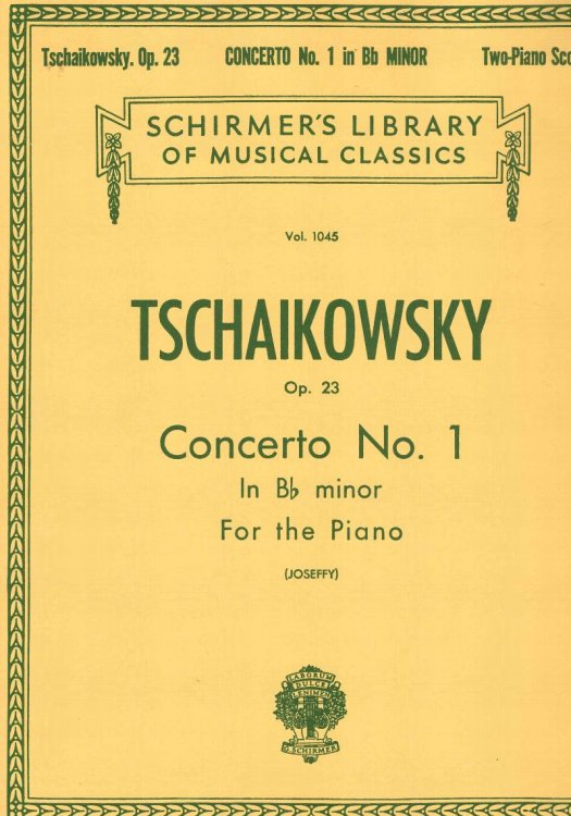Tschaikowsky Concerto No 1 in b Flat Minor for the Piano - Two Piano Score (two Pianos, Four Hands in Score ) Op. 23 - Schirmer No,. 1045