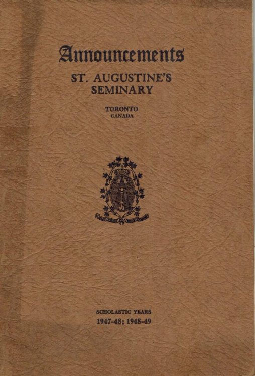 Announcements St. Augustine's Seminary Toronto Scholastic Years 1947 - 48 and 1948 - 1949