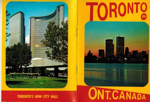Toronto Ontario Canada -Tourist Booklet ca. 1971