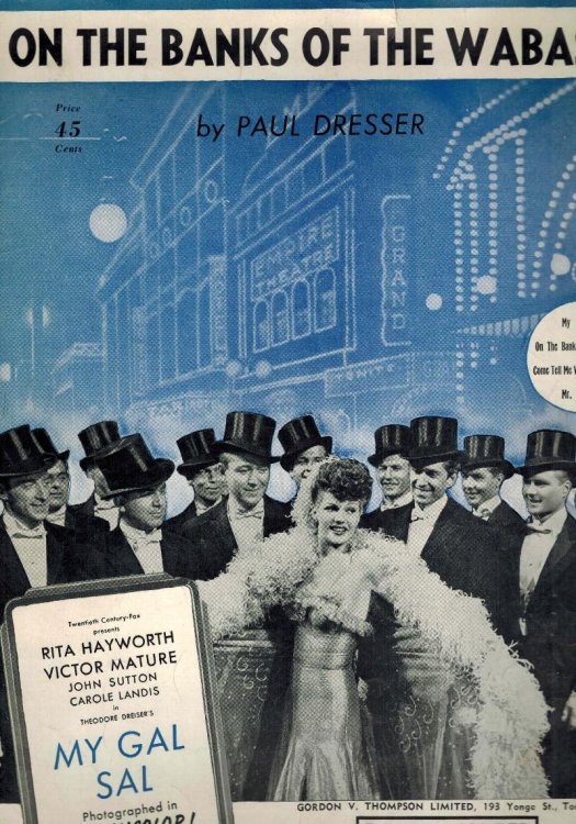 On the Banks of the Wabash - Vintage Sheet Music from My Gal Sal - Rita Hayworth Cover