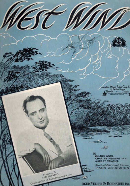 West Wind - Vintage sheet Music - Ted Fio-rito ( Fiorito ) Cover