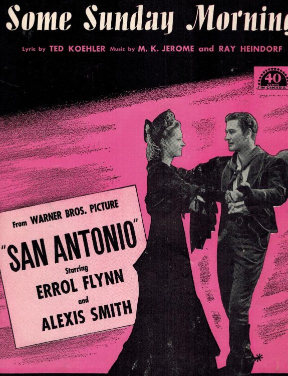 Some Sunday Morning - Vintage Sheet Music From San Antonio - Errol Flynn And Alexis Smith Cover