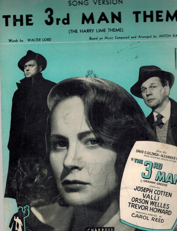 The 3rd Man Theme - Harry Lime - Song Version - Orson Welles, Joseph Cotton Alida Valli Cover - Vintage Sheet Music