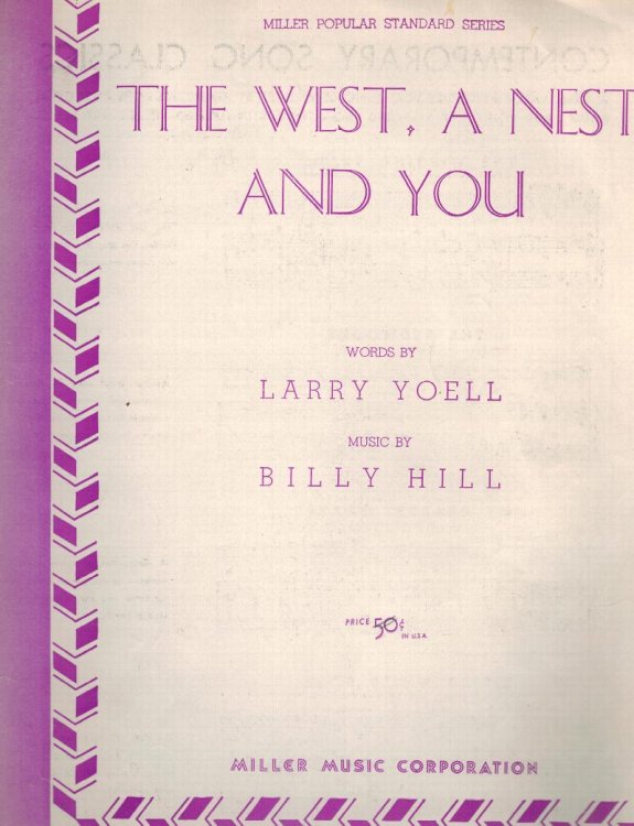 The West, A Nest and You - Vintage Sheet Music