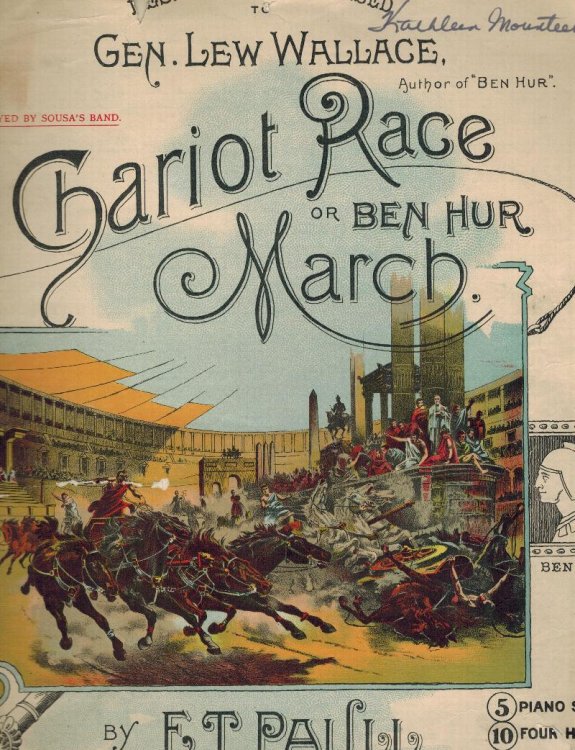 Image for Chariot Race or Ben Hur March - Vintage Sheet Music Chariot Race or Ben Hur March - Vintage Sheet Music