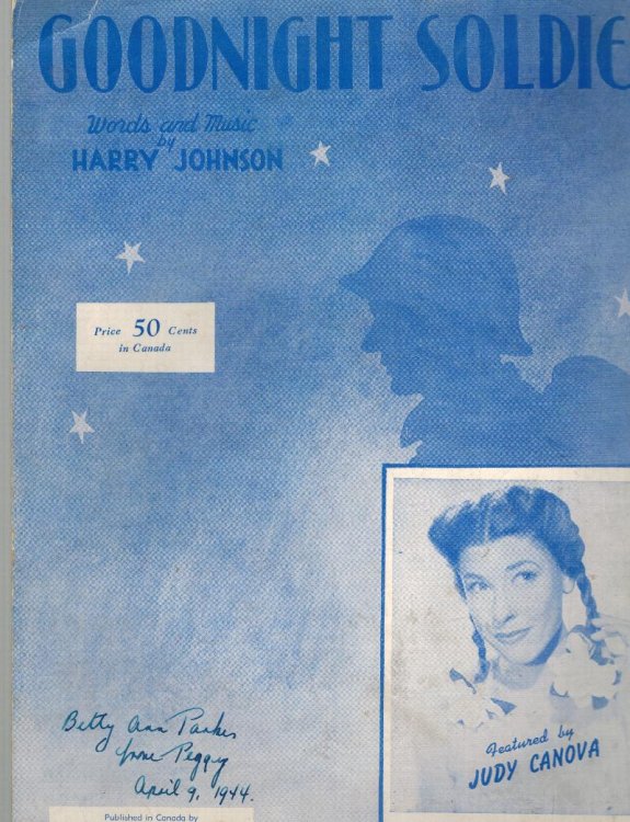 Image for Good Night Soldier - Judy Canova Cov er - Vintage Sheet Music Good Night Soldier - Judy Canova Cov er - Vintage Sheet Music