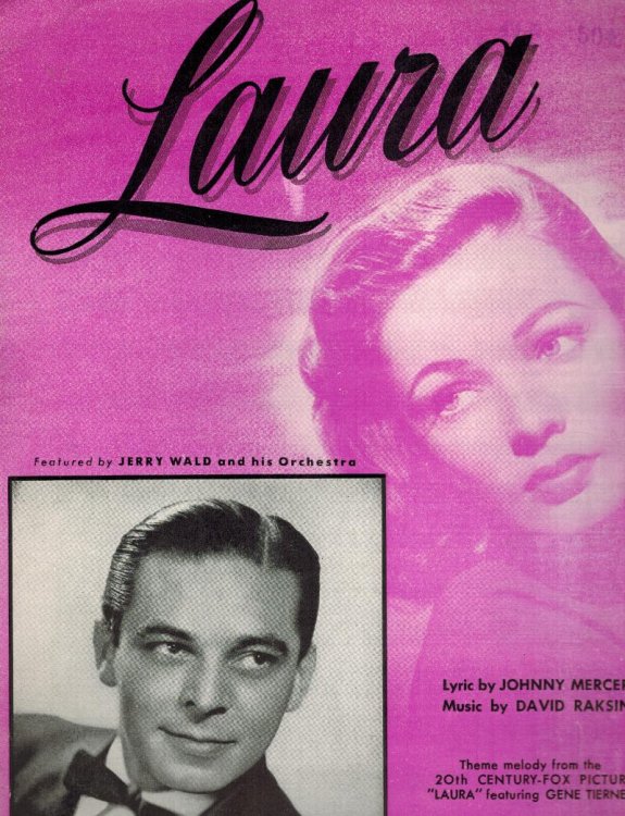 Laura - Gene Tierney and Jerry Wald Cover - Vintage Sheet Music