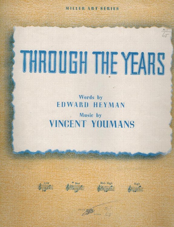 Through the Years - Vintage Sheet Music